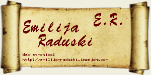 Emilija Raduški vizit kartica